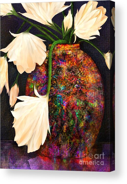 Floral Acrylic Print featuring the digital art Raku by Mary Eichert