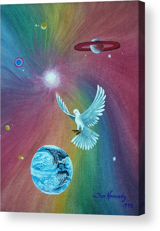 Peace Acrylic Print featuring the painting Realization ..why Not by Thomas F Kennedy