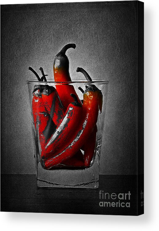 Red Acrylic Print featuring the photograph Red chili peppers by Binka Kirova