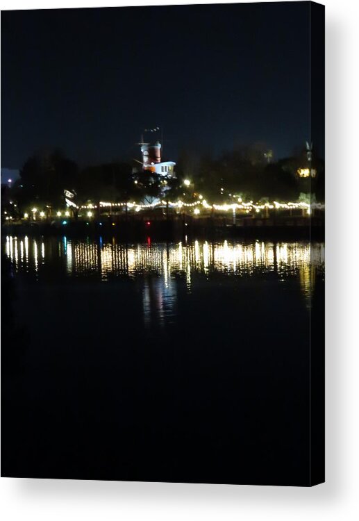 Kathy Long Acrylic Print featuring the photograph Reflection of Lights by Kathy Long