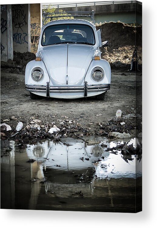 Vw Acrylic Print featuring the photograph Reflection of the Beetle by Scott Wyatt