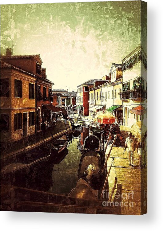 Burano Island Prints Acrylic Print featuring the digital art Remembering Burano by Delona Seserman