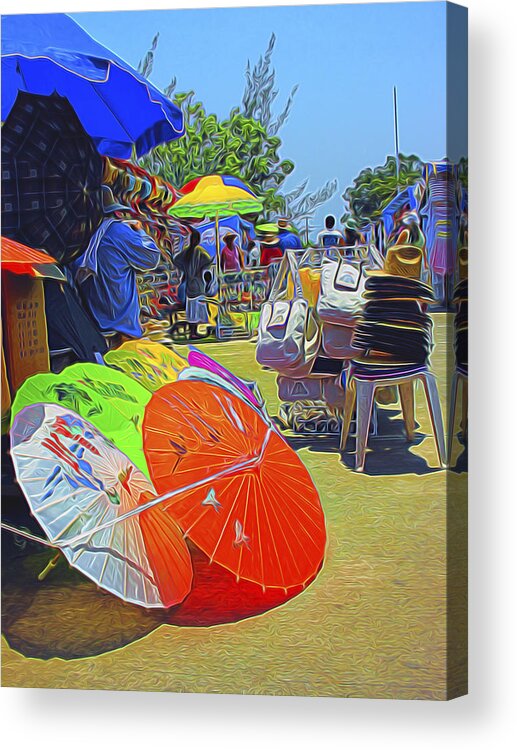 Mexico Acrylic Print featuring the digital art Roadside Market by William Horden