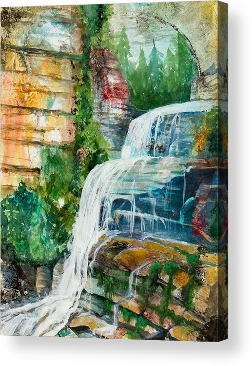 Enfield Glen Acrylic Print featuring the painting Robert Treman II by Patricia Allingham Carlson