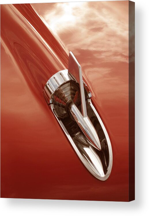 Red Acrylic Print featuring the photograph Rocket Reflection by Carolyn Jacob
