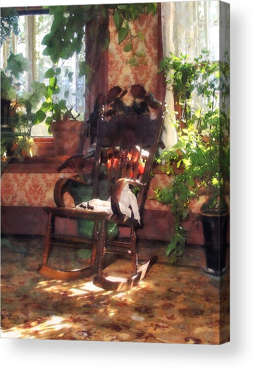 Victorian Acrylic Print featuring the photograph Rocking Chair in Victorian Parlor by Susan Savad