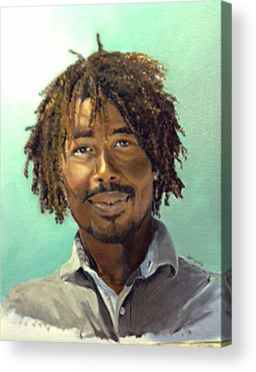 Portrait Acrylic Print featuring the painting Rufus by Lori Ippolito