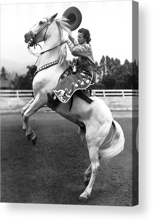 1930's Acrylic Print featuring the photograph Salinas Rodeo Cowgirl by Underwood Archives