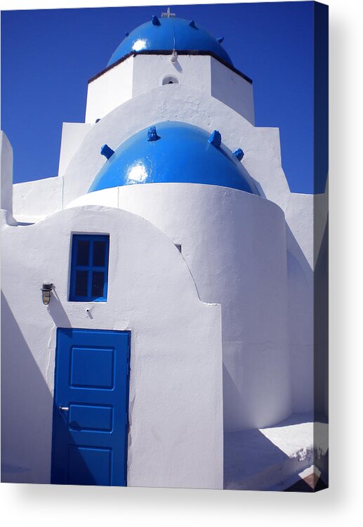Colette Acrylic Print featuring the photograph Santorini Church by Colette V Hera Guggenheim