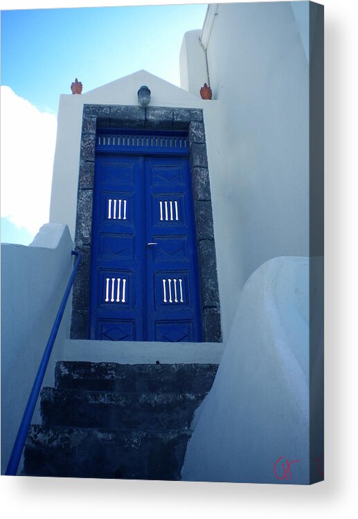 Colette Acrylic Print featuring the photograph Santorini Door to Heaven by Colette V Hera Guggenheim