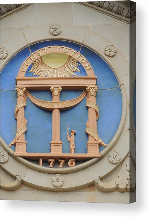 Georgia Acrylic Print featuring the photograph seal of Georgia by Aaron Martens