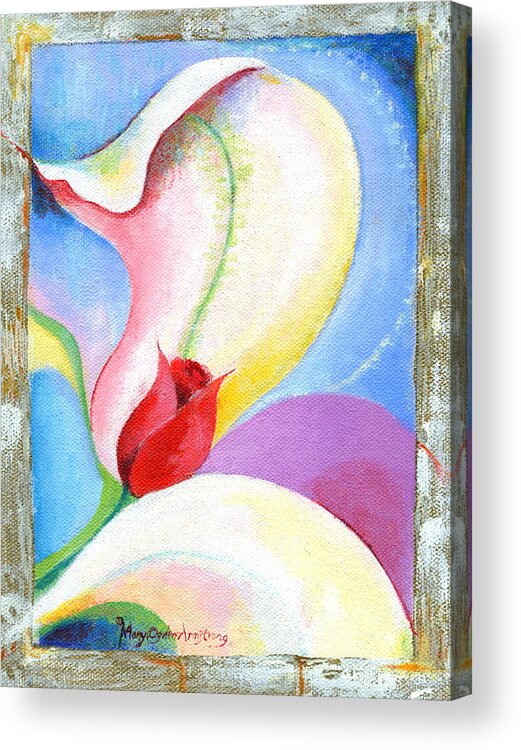 Nature Acrylic Print featuring the painting Sensitive Touch by Mary Armstrong