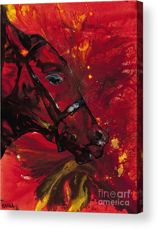 Horse Acrylic Print featuring the painting Setting Souls on Fire by Kasha Ritter