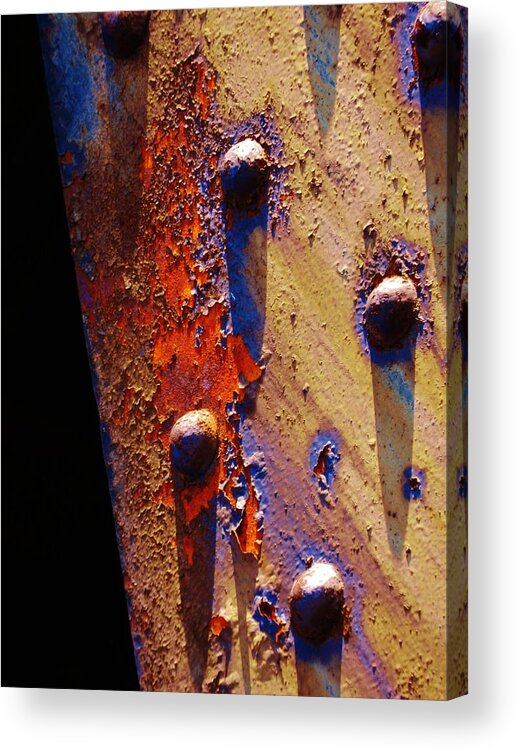  Rust Acrylic Print featuring the photograph Shadows and Flame by Charles Lucas