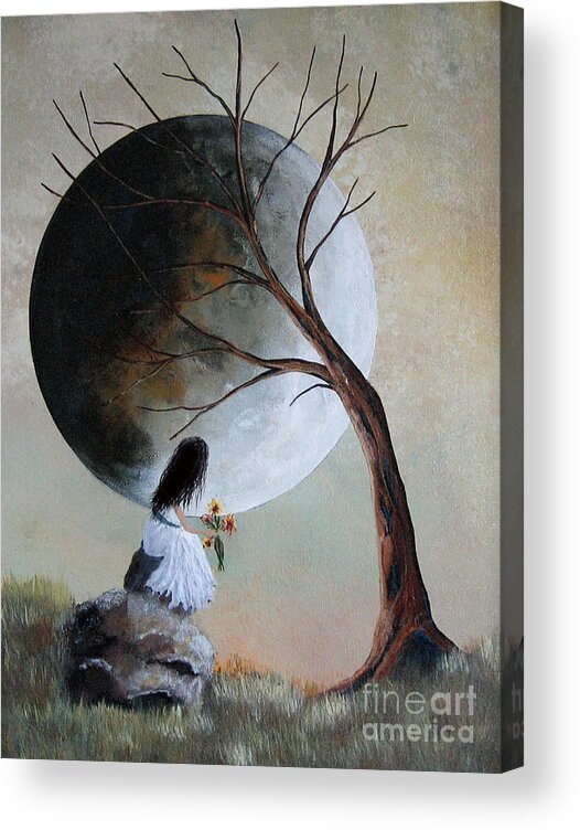 Fantasy Art Prints Acrylic Print featuring the painting Original Surreal Artwork by Shawna Erback by Moonlight Art Parlour