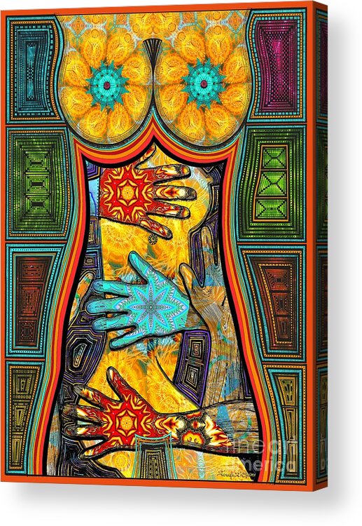 Nude Art Acrylic Print featuring the drawing Show of Hands by Joseph J Stevens
