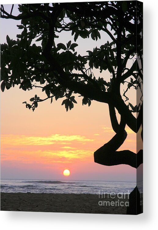 Kauai Sunrise Acrylic Print featuring the photograph Silhouette Sunrise by Mary Deal