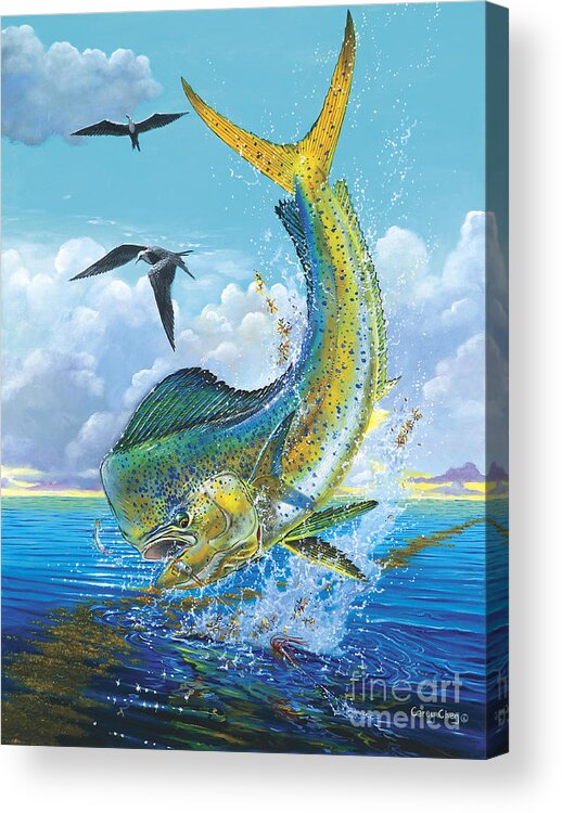 Dolphin Acrylic Print featuring the painting Slammer Off0017 by Carey Chen