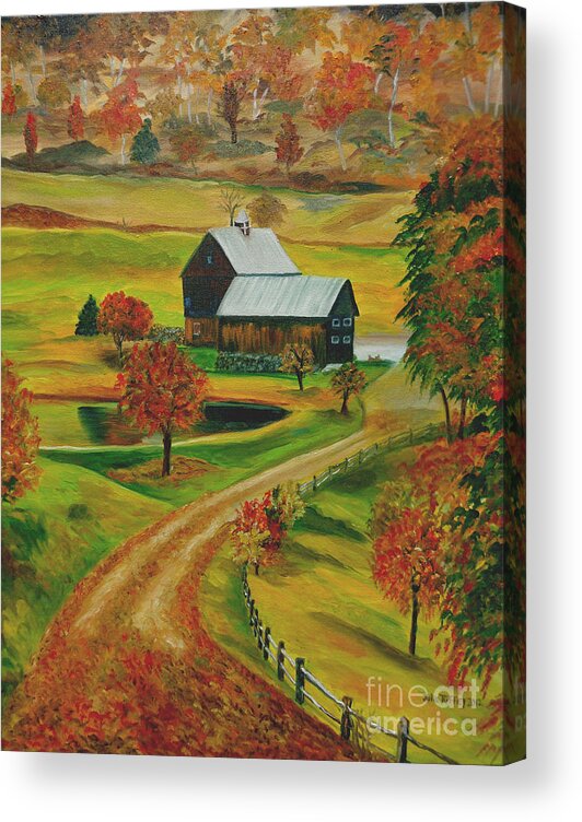 Farm Acrylic Print featuring the painting Sleepy Hollow Farm by Julie Brugh Riffey