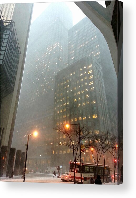 Toronto Photograph Acrylic Print featuring the photograph Snow Day on Bay by Nicky Jameson