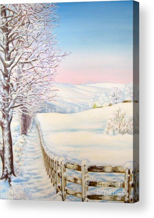 Winter Acrylic Print featuring the painting Snow Path by Inese Poga