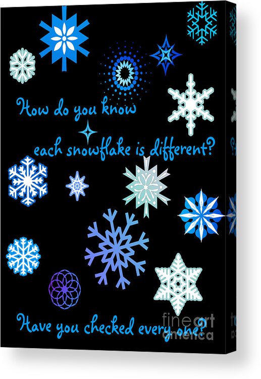 Snowflakes Acrylic Print featuring the digital art Snowflakes 2 by Two Hivelys