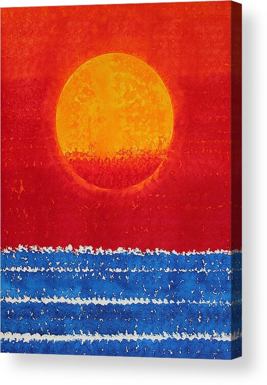 Sun Acrylic Print featuring the painting Solstice Sunrise original painting SOLD by Sol Luckman