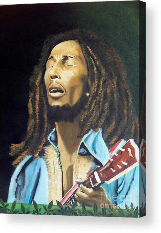 Portrait Acrylic Print featuring the painting Soul Rebel by Kenneth Harris