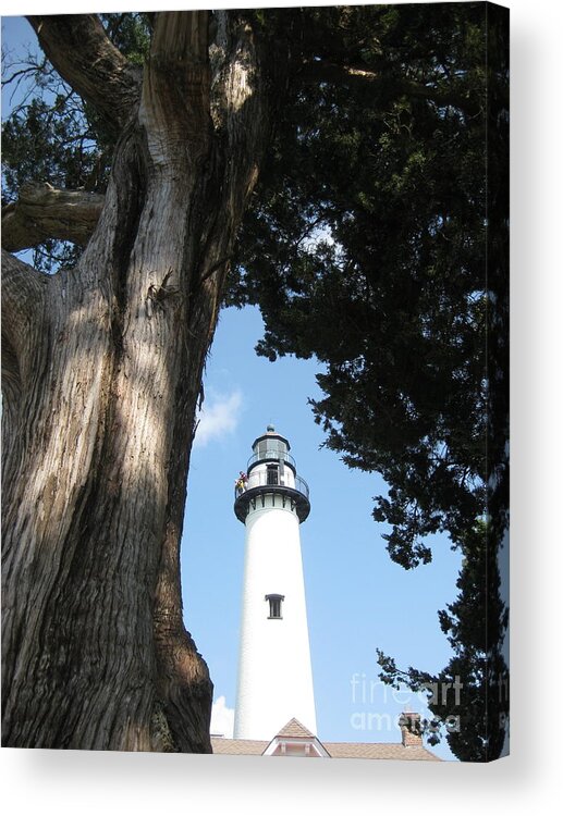 Lighthouse Acrylic Print featuring the photograph St. Simon's Lighthouse by Gretchen Allen