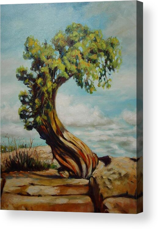 Landscape Acrylic Print featuring the painting Standing Alone by Bonita Waitl