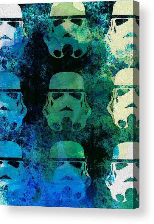 Star Acrylic Print featuring the painting Star Warriors Watercolor 1 by Naxart Studio