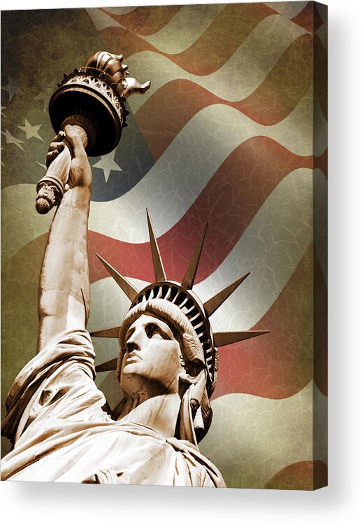 Statue Of Liberty Acrylic Print featuring the photograph Statue of Liberty by Mark Rogan