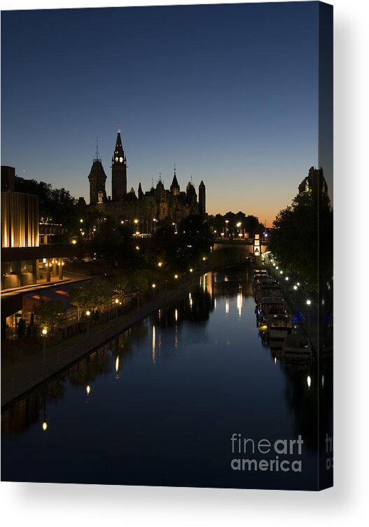 Festblues Acrylic Print featuring the photograph Urban Summer Night.. by Nina Stavlund