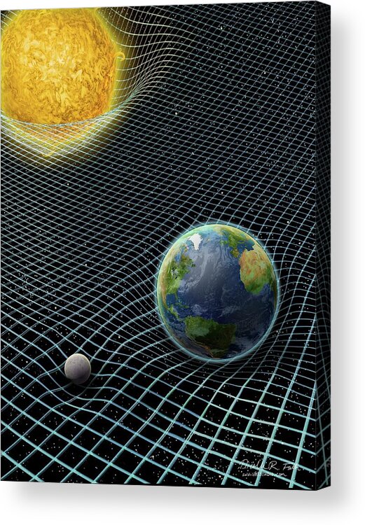 Earth Acrylic Print featuring the photograph Sun-earth-moon And Space-time by Nicolle R. Fuller/science Photo Library