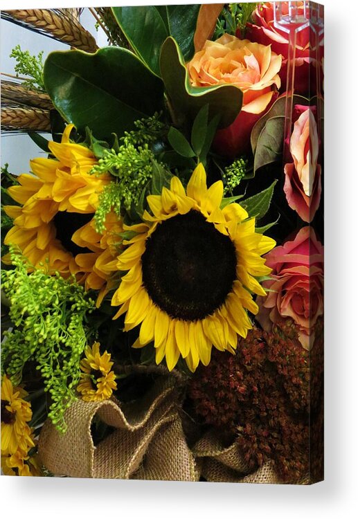 Sunflowers Acrylic Print featuring the photograph Sunflowers by Vijay Sharon Govender