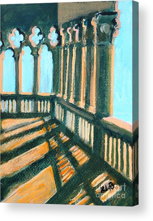 Venice Acrylic Print featuring the painting Sunlight on the Balcony by Rita Brown