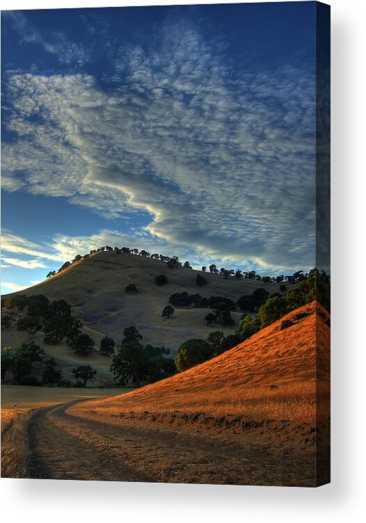 California Acrylic Print featuring the photograph Sunset On The Miwok Trail by Marc Crumpler