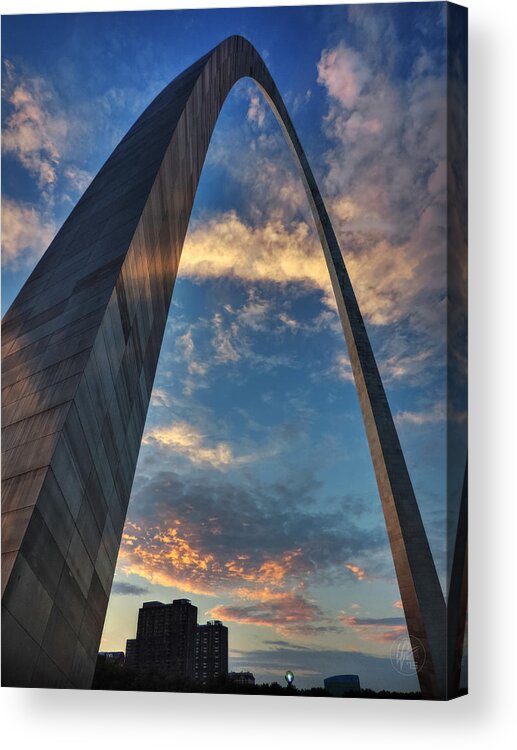 St Louis Acrylic Print featuring the photograph Sunset Under the Gateway Arch 001 by Lance Vaughn