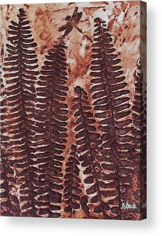 Print Acrylic Print featuring the painting Sword Fern Fossil by Katherine Young-Beck