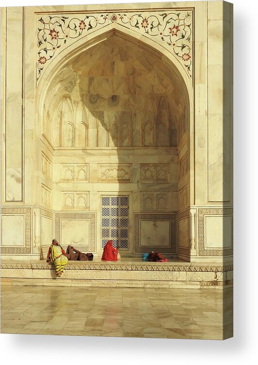 Architecture Acrylic Print featuring the photograph Taj Mahal (the Esplanade) by Roxana Labagnara