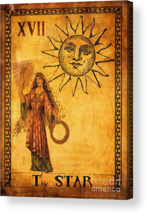 Tarot Acrylic Print featuring the painting Tarot Card The Star by Cinema Photography