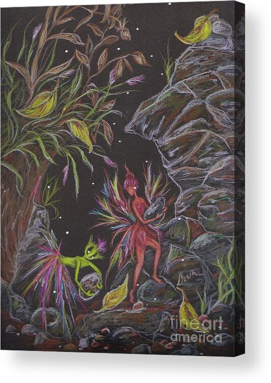 Fairy Acrylic Print featuring the drawing Terra by Dawn Fairies