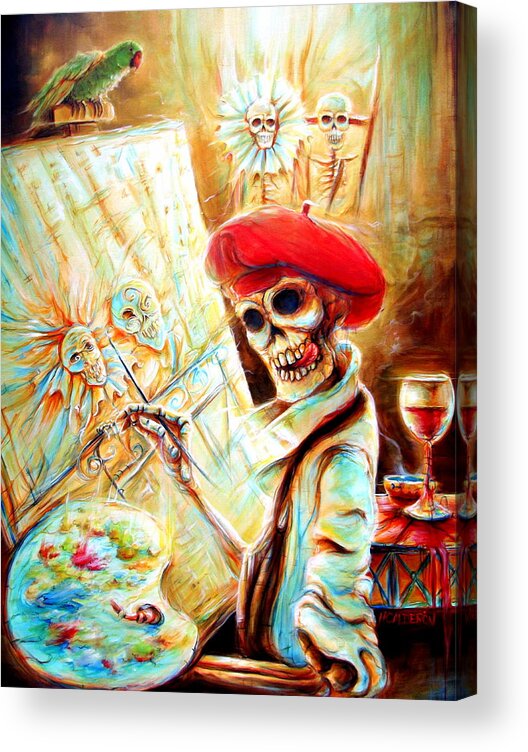 Day Of The Dead Acrylic Print featuring the painting The Artist by Heather Calderon