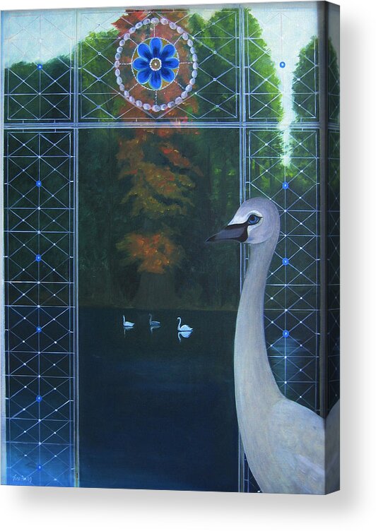 Hans Christian Andersen Acrylic Print featuring the painting The Beautiful Duckling by Tone Aanderaa