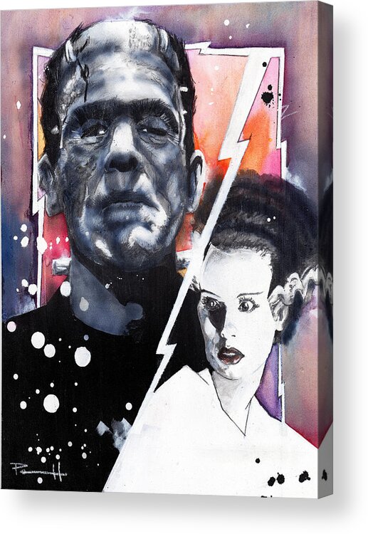 The Bride Of Frankenstein Acrylic Print featuring the painting The Bride of Frankenstein by Sean Parnell