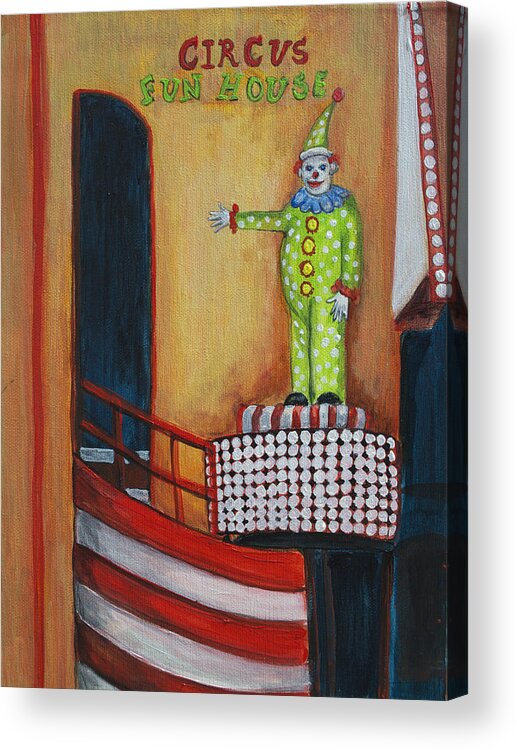 Asbury Art Acrylic Print featuring the painting The Circus Fun House by Patricia Arroyo
