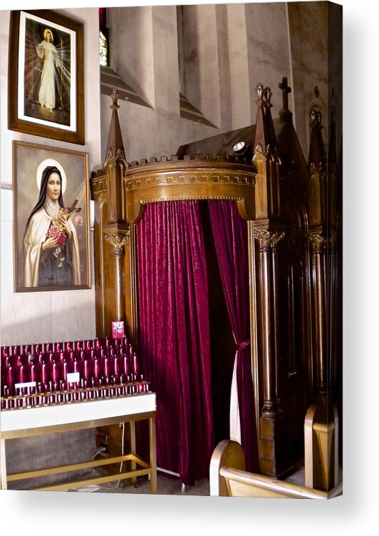 Crosses Acrylic Print featuring the photograph The Confessional by Joan Reese