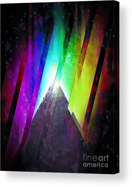 Lunar Acrylic Print featuring the digital art The Cosmic Pyramid by Phil Perkins