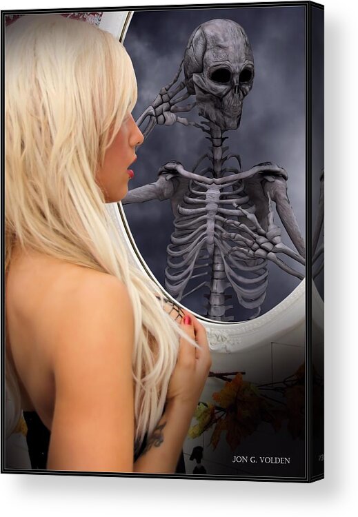 Sexy Acrylic Print featuring the photograph The Evil Mirror by Jon Volden
