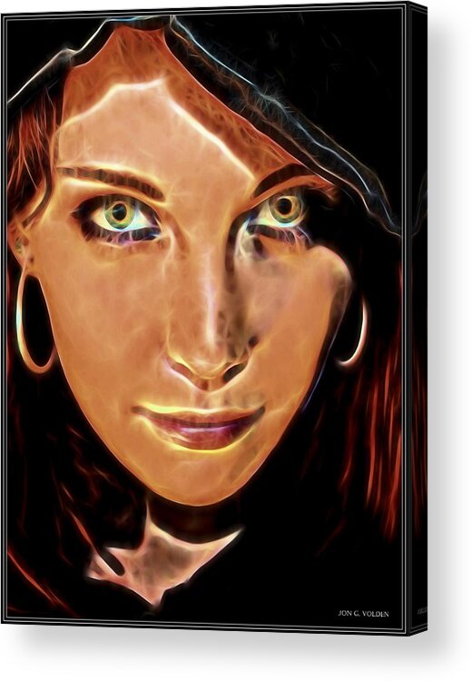 Eyes Acrylic Print featuring the painting The Eyes of a Sorceress by Jon Volden